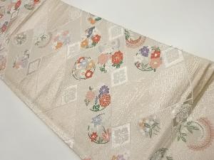 檜垣に花丸文模様織出し袋帯